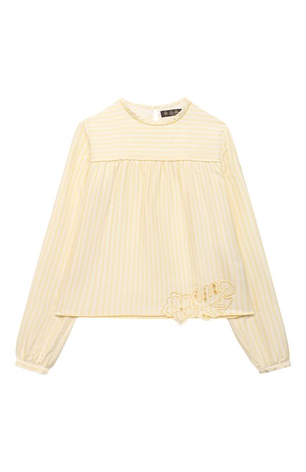 Детское шелковая блузка LORO PIANA желтого цвета по цене 54400 руб., арт. FAL5080 | Фото 1