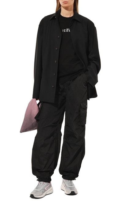 Женская хлопковая футболка DSQUARED2 черного цвета, арт. S80GC0009/S23009 | Фото 2 (Материал внешний: Хлопок; Принт: С принтом; Длина (для топов): Стандартные; Стили: Кэжуэл; Рукава: Короткие; Женское Кросс-КТ: Футболка-одежда; Размерность: Маломерит)