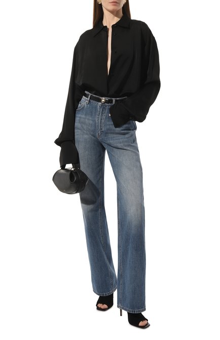 Женские джинсы DOLCE & GABBANA синего цвета, арт. FTCGND/G8KV0 | Фото 2 (Длина (брюки, джинсы): Стандартные; Материал сплава: Проставлено; Материал внешний: Хлопок; Драгоценные камни: Проставлено)