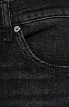 Мужские джинсы 7 FOR ALL MANKIND черного цвета, арт. JSMXA21ARE | Фото 5 (Силуэт М (брюки): Прямые; Кросс-КТ: Деним; Длина (брюки, джинсы): Стандартные; Материал внешний: Хлопок, Деним; Детали: Потертости; Стили: Кэжуэл)