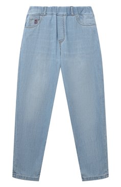 Детские джинсы BRUNELLO CUCINELLI голубого цвета, арт. BE645D306C | Фото 1 (Материал внешний: Хлопок)