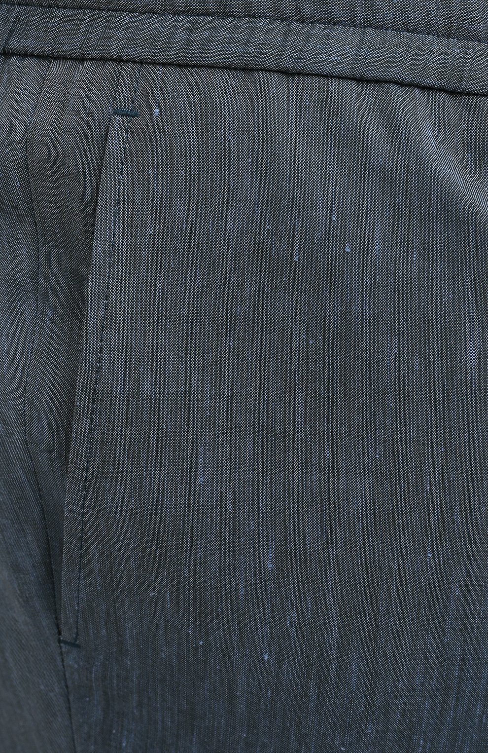 Мужские брюки из шерсти и льна BRIONI бирюзового цвета, арт. RPM20L/P9AB9/NEW SIDNEY | Фото 5 (Big sizes: Big Sizes; Материал внешний: Шерсть; Длина (брюки, джинсы): Стандартные; Случай: Повседневный; Региональные ограничения белый список (Axapta Mercury): RU; Стили: Кэжуэл)