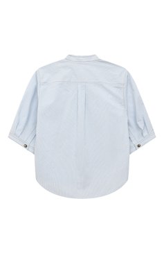 Детское хлопковая блузка BRUNELLO CUCINELLI голубого цвета, арт. BL177C838B | Фото 2 (Рукава: Длинные; Материал сплава: Проставлено; Материал внешний: Хлопок; Драгоценные камни: Проставлено)