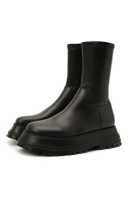 Женские кожаные ботинки hurr BURBERRY черного цвета по цене 99150 руб., арт. 8043647 | Фото 1