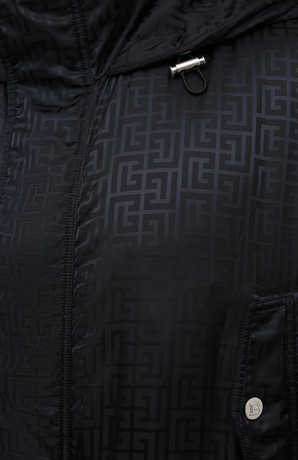 Мужская парка BALMAIN черного цвета, арт. WH1TJ031/X167 | Фото 5 (Кросс-КТ: Куртка; Рукава: Длинные; Материал внешний: Синтетический материал; Материал подклада: Синтетический материал; Длина (верхняя одежда): Длинные; Стили: Кэжуэл)