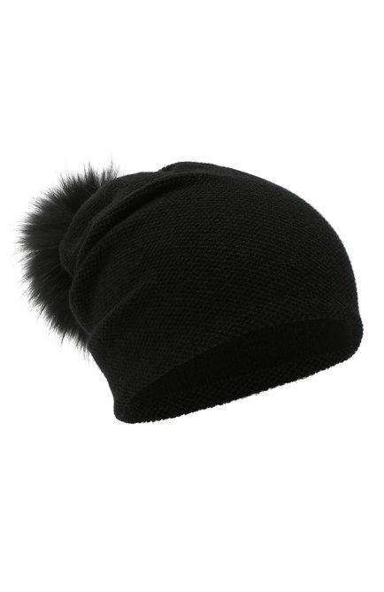 Женская кашемировая шапка INVERNI черного цвета, арт. 4943CM | Фото 1 (Материал: Кашемир, Шерсть, Текстиль)