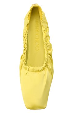 Женские текстильные балетки bardo JIMMY CHOO желтого цвета, арт. BARD0 FLAT/SAT | Фото 9 (Материал внешний: Текстиль; Каблук высота: Низкий; Материал внутренний: Натуральная кожа, Текстиль; Подошва: Плоская)