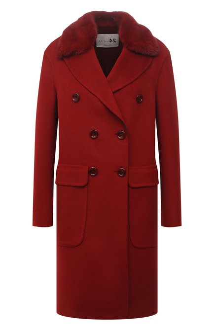Женское пальто из шерсти и кашемира MANZONI24 красного цвета по цене 237000 руб., арт. 21M329-DB1V/38-46 | Фото 1