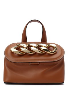 Женская сумка chain lid JW ANDERSON коричневого цвета, арт. HB0317 LA0020 | Фото 1 (Сумки-технические: Сумки через плечо, Сумки top-handle; Материал: Натуральная кожа; Ремень/цепочка: На ремешке; Размер: small)