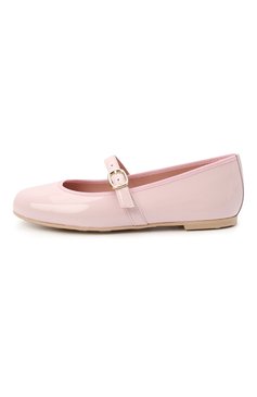 Детские кожаные балетки PRETTY BALLERINAS розового цвета, арт. 49.113-R/SHADE | Фото 2 (Материал внутренний: Натуральная кожа; Региональные ограничения белый список (Axapta Mercury): RU; Девочки-школьная форма: Классическая обувь)