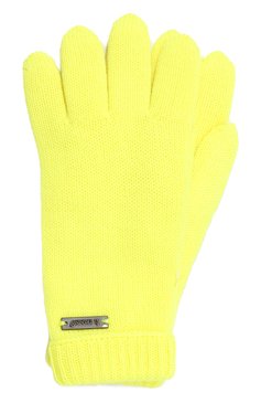 Детские шерстяные перчатки IL TRENINO желтого цвета, арт. CL-4063/J | Фото 1 (Материал: Текстиль, Шерсть; Материал сплава: Проставлено; Нос: Не проставлено)