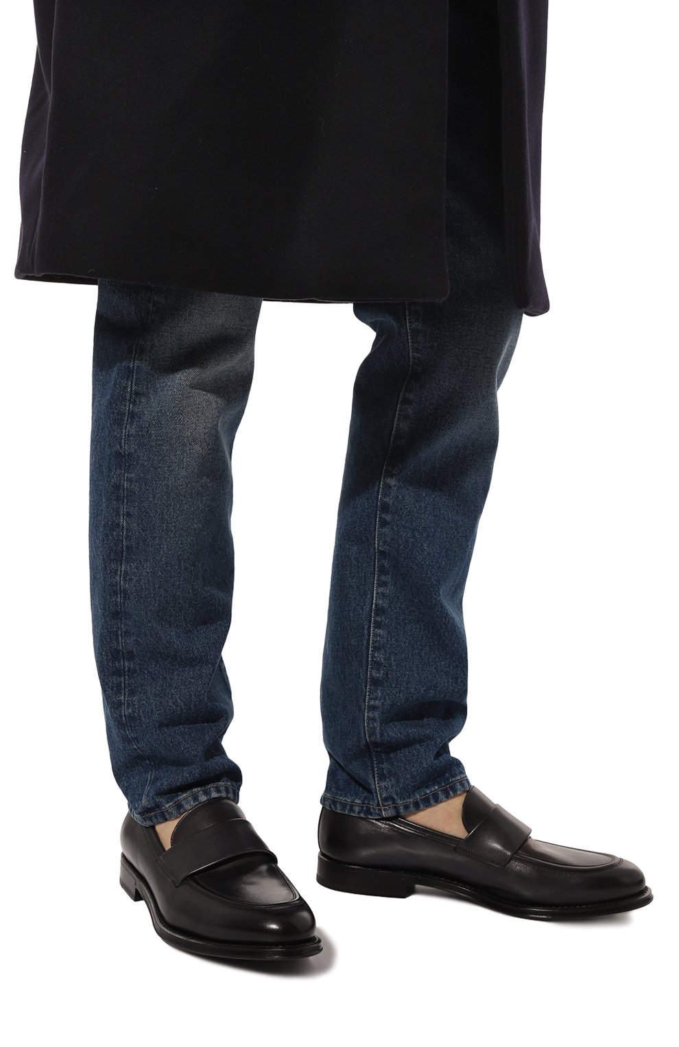Мужские кожаные лоферы BARRETT темно-серого цвета, арт. 231U043.7 | Фото 3 (Материал внутренний: Натуральная кожа; Материал сплава: Проставлено; Нос: Не проставлено; Стили: Кэжуэл)