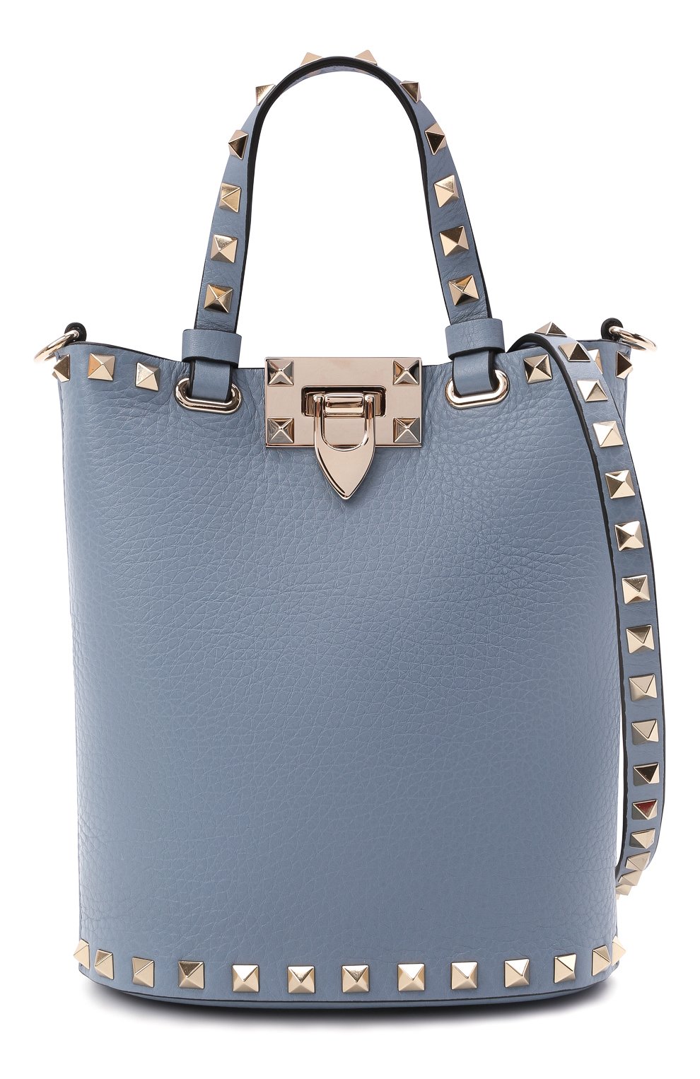 Женская сумка rockstud VALENTINO голубого цвета, арт. WW2P0W31/VSH | Фото 6 (Сумки-технические: Сумки top-handle; Материал: Натуральная кожа; Размер: mini; Ремень/цепочка: На ремешке)