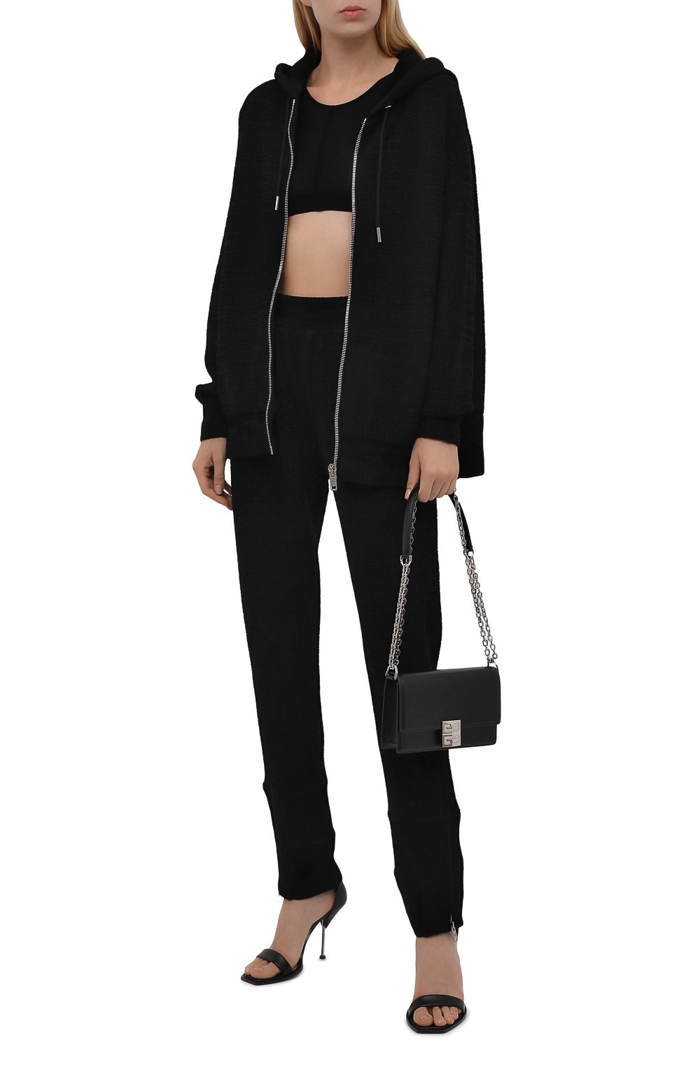 Женские брюки из хлопка и вискозы GIVENCHY черного цвета, арт. BW50RQ4ZAG | Фото 2 (Стили: Гламурный; Длина (брюки, джинсы): Стандартные; Женское Кросс-КТ: Брюки-одежда; Силуэт Ж (брюки и джинсы): Прямые; Материал внешний: Хлопок)