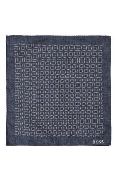 Мужской платок из хлопка и шерсти BOSS синего цвета, арт. 50499597 | Фото 3 (Материал: Текстиль, Шерсть, Хлопок)