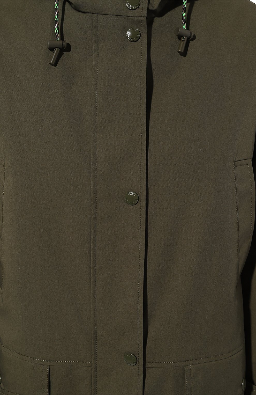 Женская хлопковая куртка YS ARMY PARIS хаки цвета, арт. 23EFM01091S05W | Фото 5 (Кросс-КТ: Куртка; Рукава: Длинные; Длина (верхняя одежда): До середины бедра; Материал сплава: Проставлено; Материал внешний: Хлопок; Стили: Спорт-шик; Материал подклада: Синтетический материал; Драгоценные камни: Проставлено)