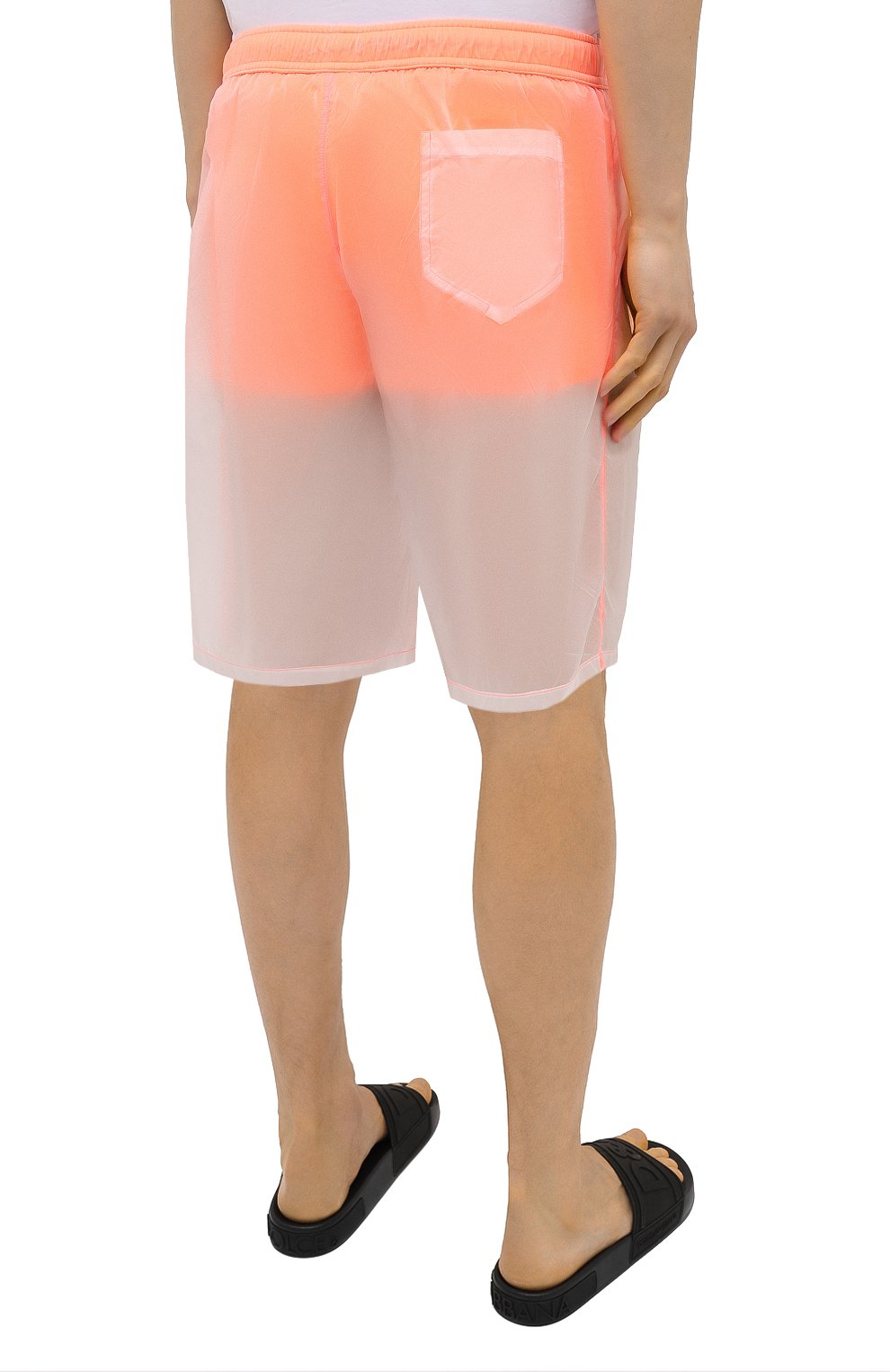 Мужские плавки-шорты MOSCHINO оранжевого цвета, арт. A6164/2313 | Фото 4 (Принт: Без принта; Материал внешний: Синтетический материал; Мужское Кросс-КТ: плавки-шорты)