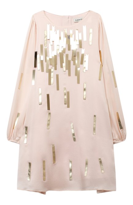 Детское шелковое платье LANVIN розового цвета по цене 69500 руб., арт. N12008 | Фото 1