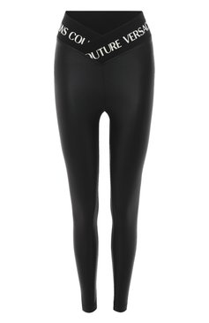 Женские легинсы VERSACE JEANS COUTURE черного цвета, арт. 74HAC113/J0062 | Фото 1 (Женское Кросс-КТ: Леггинсы-одежда; Длина (брюки, джинсы): Стандартные; Материал внешний: Синтетический материал; Материал сплава: Проставлено; Стили: Спорт-шик; Драгоценные камни: Проставлено)