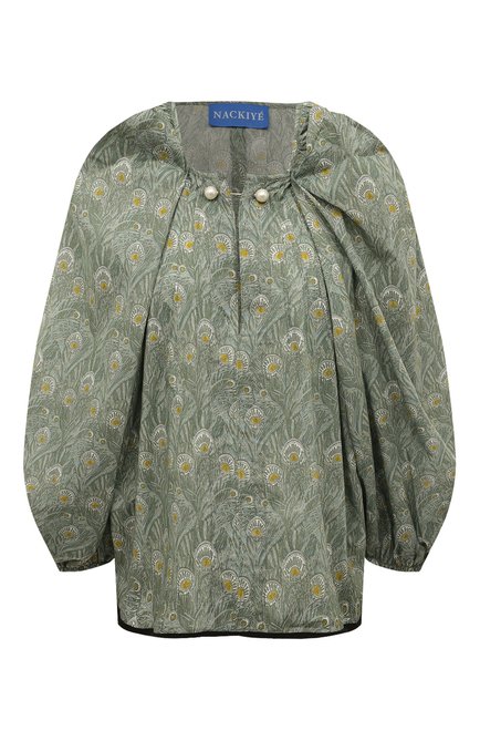 Женская шелковая блузка NACKIYE зеленого цвета по цене 73050 руб., арт. GRAND BAZAAR T0P | Фото 1
