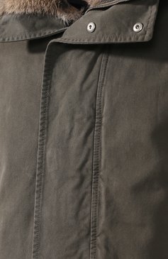 Мужская хлопковая парка с меховой отделкой LEMPELIUS хаки цвета, арт. 6000/645RC | Фото 5 (Кросс-КТ: парка, Куртка; Рукава: Длинные; Длина (верхняя одежда): До середины бедра; Материал сплава: Проставлено, Проверено; Стили: Милитари; Материал внешний: Хлопок; Мужское Кросс-КТ: Верхняя одежда; Статус проверки: Проверено, Проверена категория; Драгоценные камни: Проставлено; Материал подклада: Хлопок)