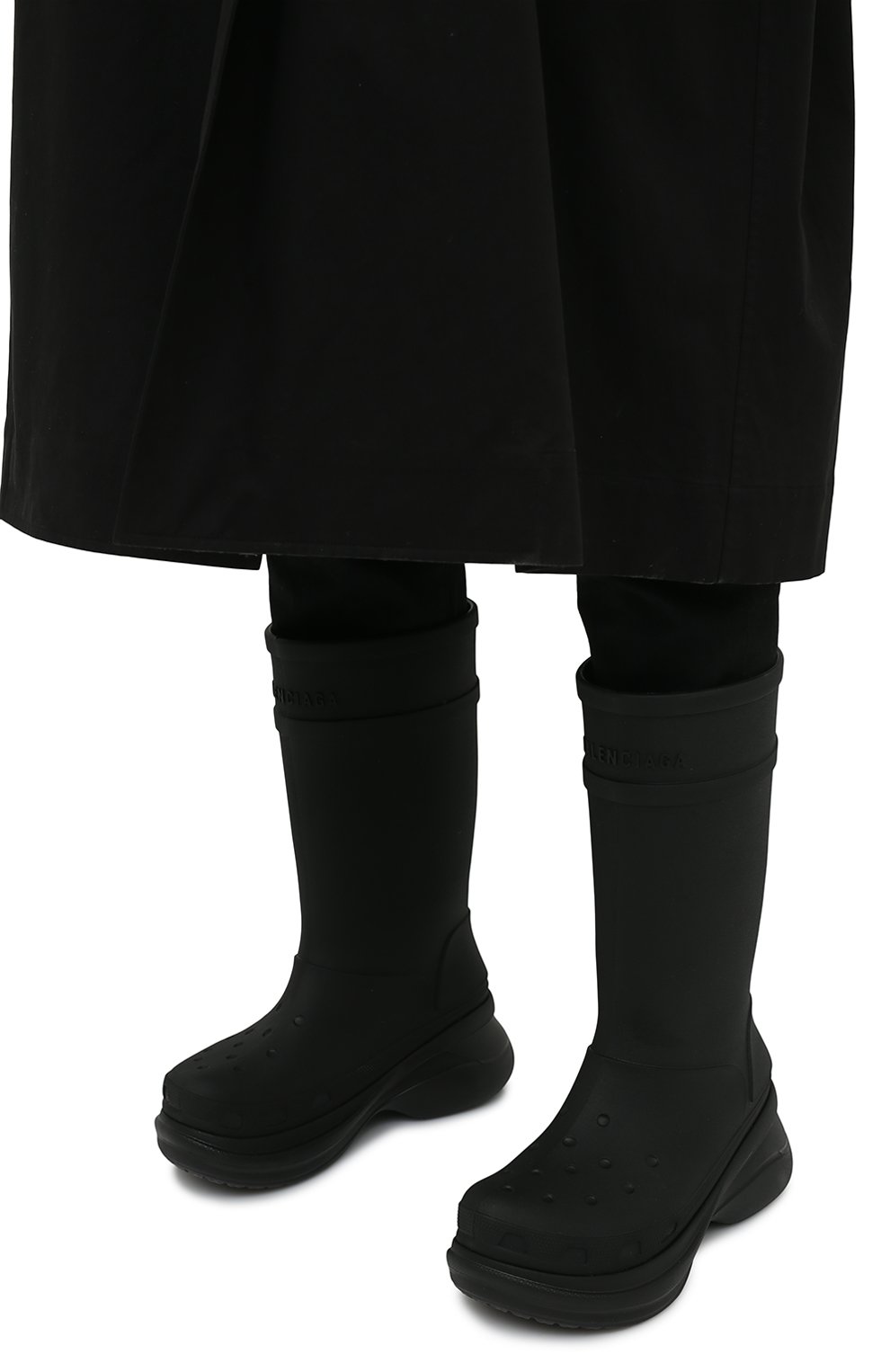 Мужские резиновые сапоги balenciaga x crocs BALENCIAGA черного цвета, арт. 677384/W1S8E | Фото 3 (Каблук высота: Высокий; Материал утеплителя: Без утеплителя; Материал внутренний: Текстиль; Кросс-КТ: резиновые; Подошва: Массивная; Мужское Кросс-КТ: Сапоги-обувь; Материал внешний: Резина)