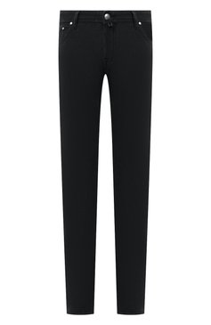 Мужские хлопковые брюки JACOB COHEN черного цвета, арт. J688 C0MF 08805-V/54 | Фото 1 (Длина (брюки, джинсы): Стандартные; Случай: Повседневный; Материал внешний: Хлопок; Стили: Кэжуэл)