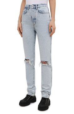 Женские джинсы DENIM X ALEXANDER WANG светло-голубого цвета, арт. 4DC2214341 | Фото 3 (Кросс-КТ: Деним; Длина (брюки, джинсы): Стандартные; Региональные ограничения белый список (Axapta Mercury): RU; Материал внешний: Хлопок; Стили: Спорт-шик; Силуэт Ж (брюки и джинсы): Узкие)