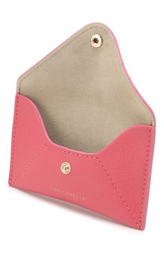 Женский кожаный футляр для кредитных карт COCCINELLE розового цвета, арт. E2 F65 12 83 05 | Фото 3 (Материал: Натуральная кожа)