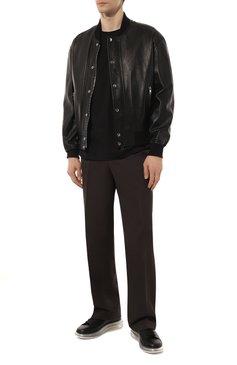 Мужские кожаные кеды oversized ALEXANDER MCQUEEN черного цвета, арт. 604232 WHX98 | Фото 2 (Материал внутренний: Натуральная кожа; Стили: Классический; Материал утеплителя: Без утеплителя; Подошва: Массивная)