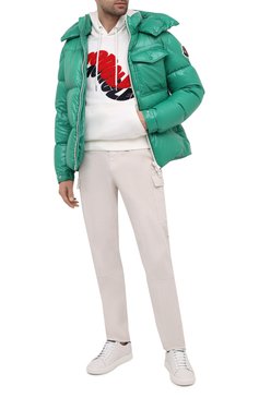 Мужская пуховая куртка vignemale MONCLER зеленого цвета, арт. F2-091-1B580-00-68950 | Фото 2 (Кросс-КТ: Куртка, Пуховик; Мужское Кросс-КТ: пуховик-короткий, Пуховик-верхняя одежда, Верхняя одежда; Рукава: Длинные; Материал внешний: Синтетический материал; Стили: Гранж; Материал подклада: Синтетический материал; Длина (верхняя одежда): Короткие; Материал утеплителя: Пух и перо)