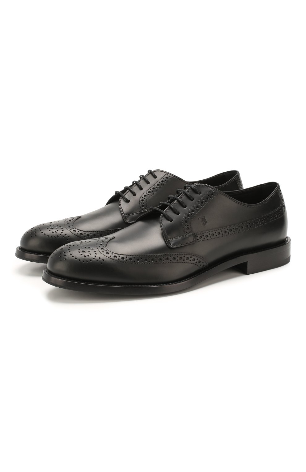 Мужские кожаные дерби с брогированием TOD’S черного цвета, арт. XXM0XR00530PLS9999 | Фото 1 (Мужское Кросс-КТ: Броги-обувь; Материал внутренний: Натуральная кожа; Материал сплава: Проставлено, Проверено; Нос: Не проставлено; Стили: Классический; Длина стельки: 29, 29,4, 29,8, 30,7, 24,8, 25,2, 25,7, 26,1, 26,5, 26,9, 27,4, 27,8, 28,2, 28,6, 30,3, 31,5)