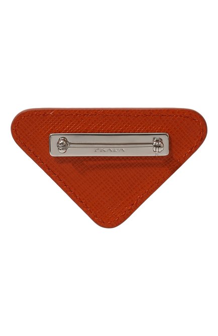 Женский кожаный значок PRADA оранжевого цвета, арт. 2IS061-QHH-F0S73 | Фото 2