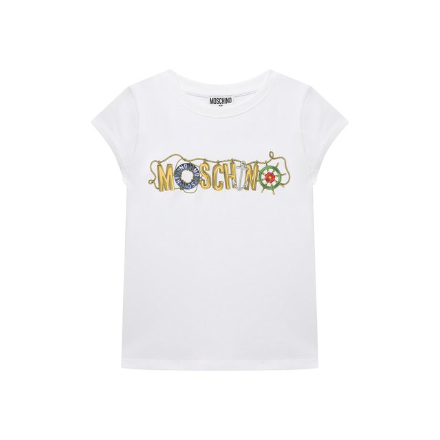 Хлопковая футболка Moschino H2M042/LBA00/4-8