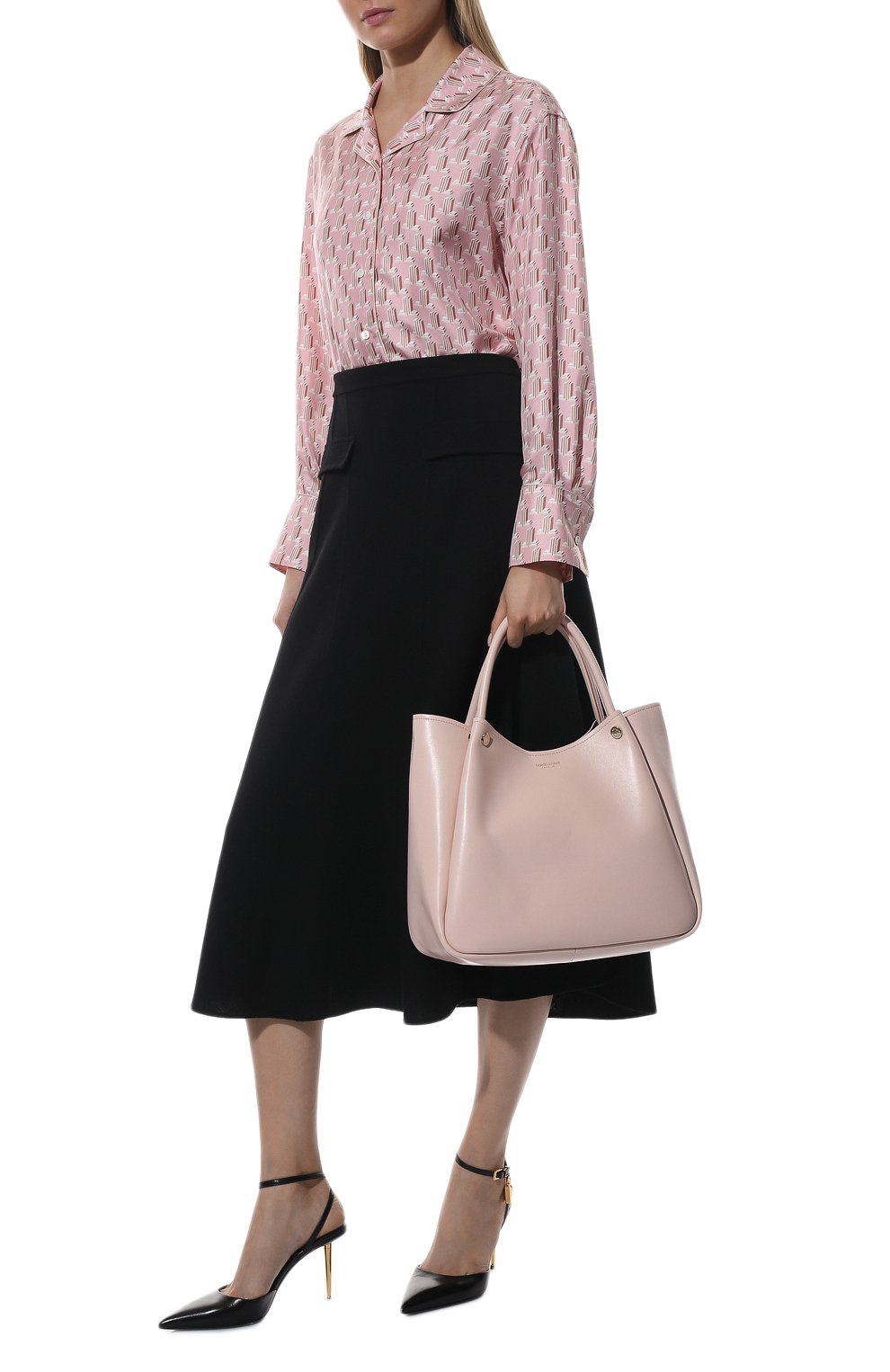 Женская сумка GIORGIO ARMANI светло-розового цвета, арт. Y1D179/YRD5A | Фото 3 (Сумки-технические: Сумки top-handle; Размер: medium; Материал: Натуральная кожа)