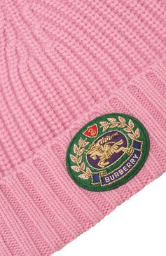 Женская шапка из смеси шерсти и кашемира BURBERRY розового цвета, арт. 8007193 | Фото 3 (Материал: Текстиль, Шерсть; Статус проверки: Проверена категория)