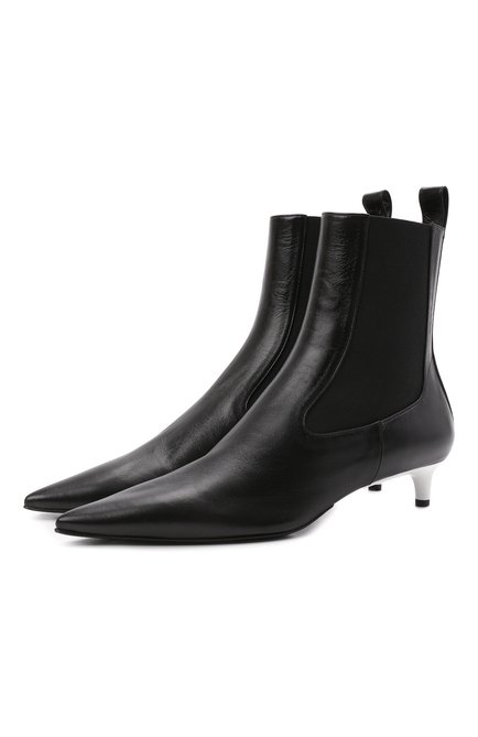Женские кожаные ботильоны JIL SANDER черного цвета по цене 89950 руб., арт. JS36139A-13200 | Фото 1