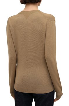 Женский шерстяной пуловер BOTTEGA VENETA бежевого цвета, арт. 668585/V0ZY0 | Фото 4 (Материал внешний: Шерсть; Рукава: Длинные; Стили: Гламурный; Длина (для топов): Стандартные; Региональные ограничения белый список (Axapta Mercury): RU; Женское Кросс-КТ: Пуловер-одежда)