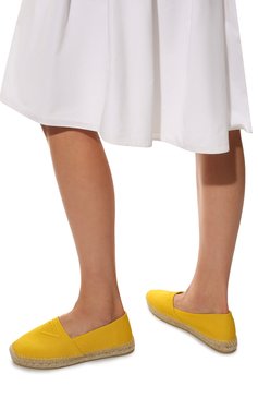 Женские текстильные эспадрильи PRADA желтого цвета, арт. 1S839M-3LKE-F0377-020 | Фото 3 (Материал внешний: Текстиль)