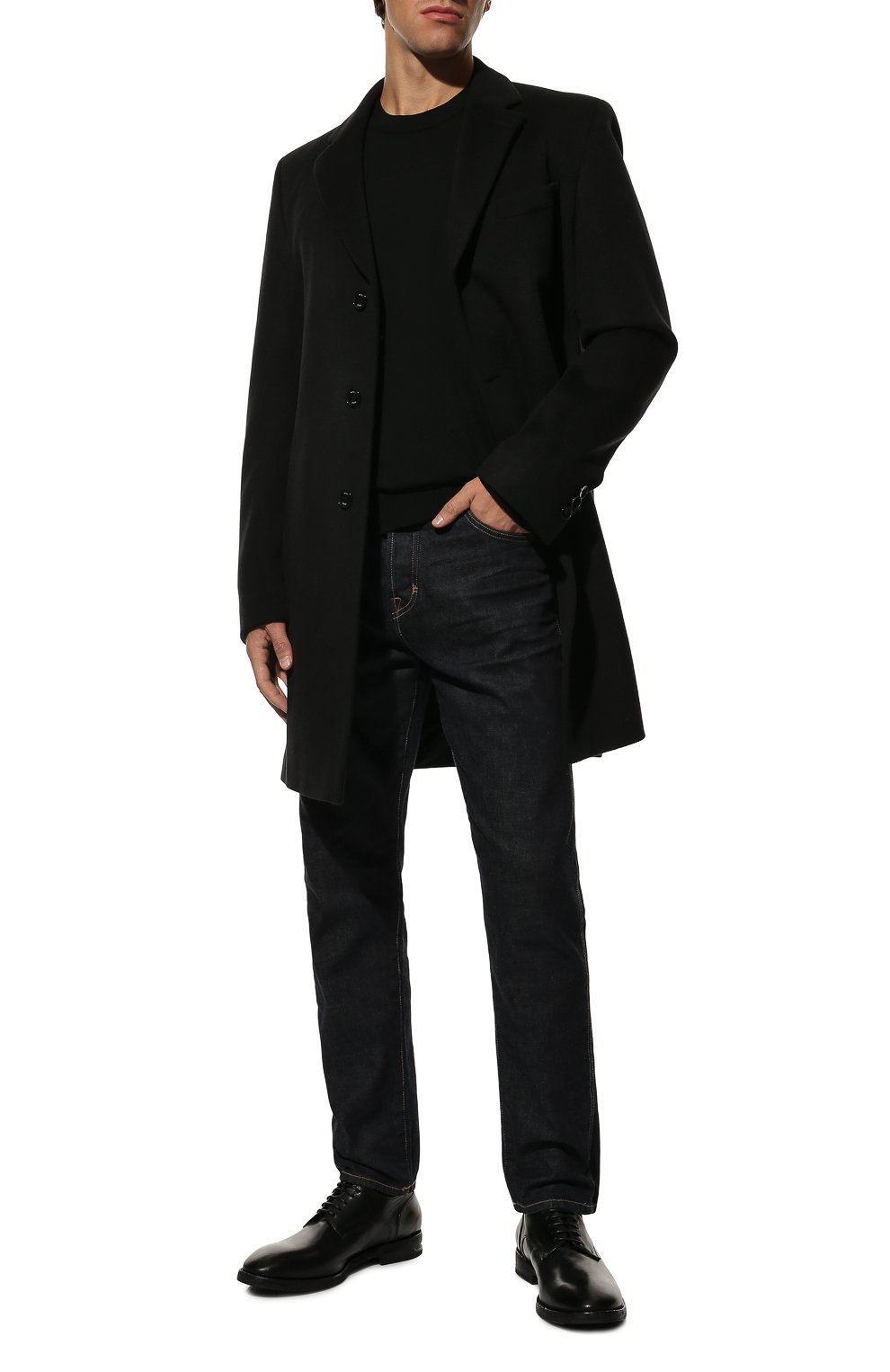 Мужские кожаные дерби MATTIA CAPEZZANI черного цвета, арт. M2205/FL0RENCE | Фото 2 (Материал внутренний: Натуральная кожа; Стили: Классический)