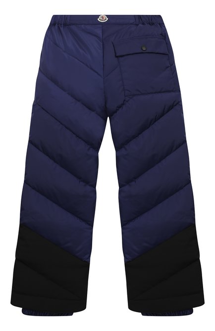Детские утепленные брюки MONCLER ENFANT синего цвета, арт. D2-954-11028-85-5399E/8-10A | Фото 2 (Материал внешний: Синтетический материал; Кросс-КТ: Утепленный)