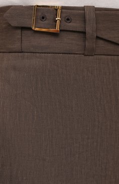 Мужские шорты из шерсти и лена ZILLI коричневого цвета, арт. M0V-40-38Z-E6031/0001 | Фото 5 (Материал внешний: Шерсть, Лен; Мужское Кросс-КТ: Шорты-одежда; Длина Шорты М: До колена; Принт: Без принта; Региональные ограничения белый список (Axapta Mercury): RU; Материал сплава: Проставлено; Случай: Формальный; Драгоценные камни: Проставлено; Материал подклада: Купро; Стили: Кэжуэл)