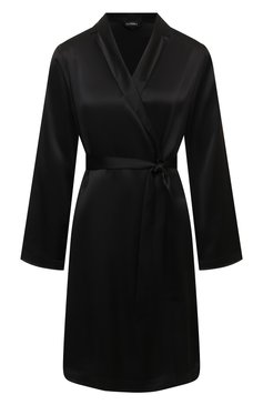 Женский шелковый халат LA PERLA черного цвета, арт. 0020293/C0 | Фото 1 (Материал внешний: Шелк)