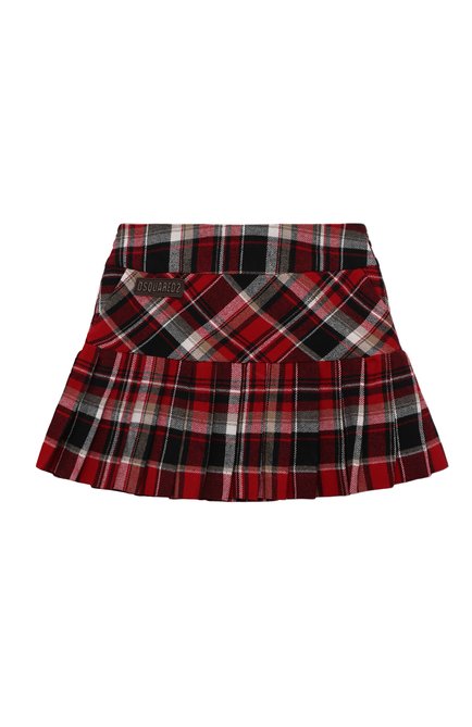 Детская хлопковая юбка DSQUARED2 красного цвета по цене 29050 руб., арт. DQ1936/D0A5G | Фото 1