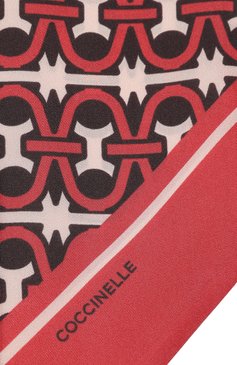Женский шелковый шарф-твилли COCCINELLE кораллового цвета, арт. E7 MYZ 46 03 01 | Фото 3 (Материал: Текстиль, Шелк; Материал сплава: Проставлено; Нос: Не проставлено)