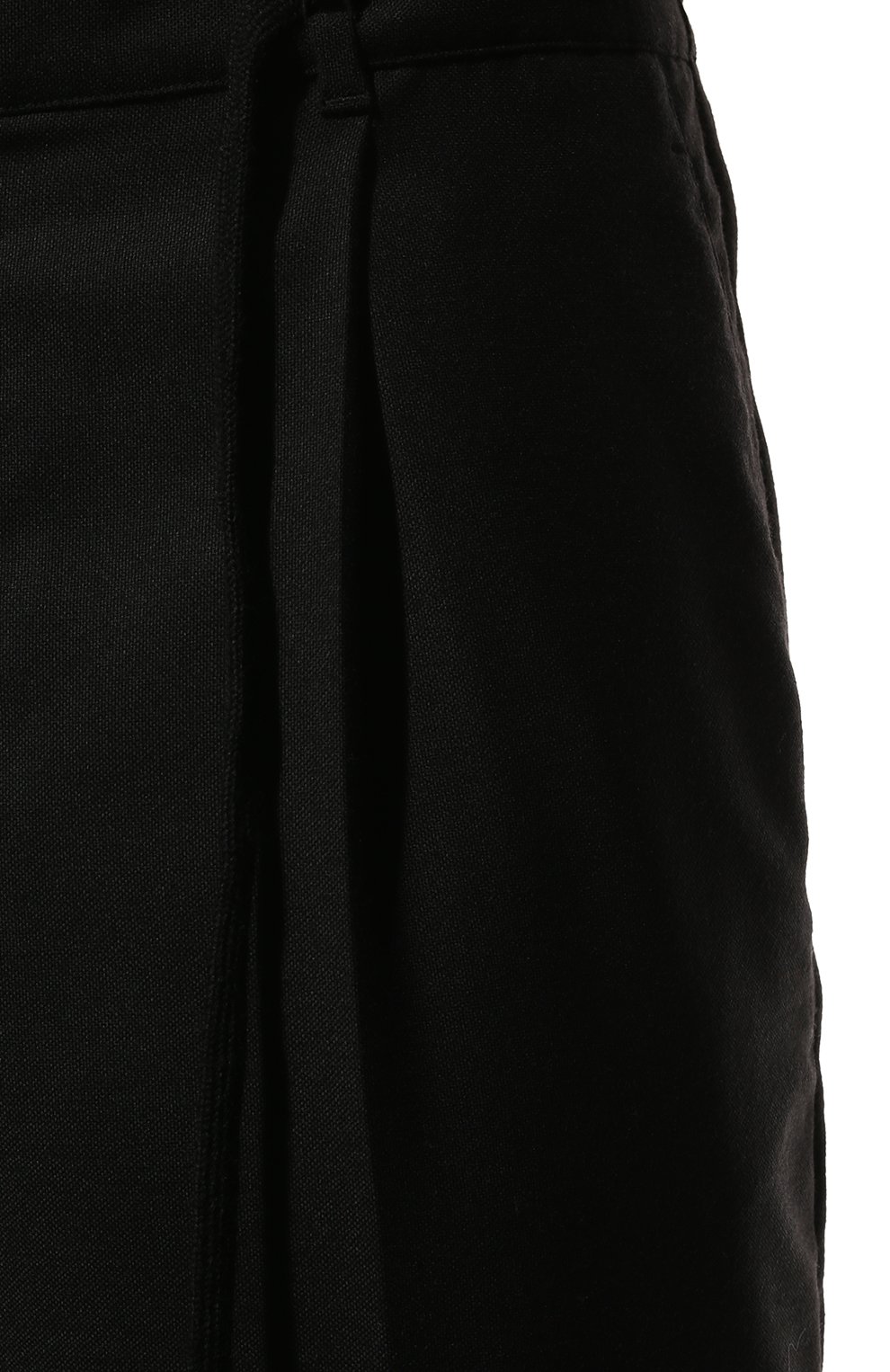 Мужские шерстяные брюки SAINT LAURENT черного цвета, арт. 583275/Y903V | Фото 5 (Материал внешний: Шерсть; Длина (брюки, джинсы): Стандартные; Случай: Повседневный; Материал сплава: Проставлено; Ювелирные украшения: Назначено; Драгоценные камни: Проставлено)