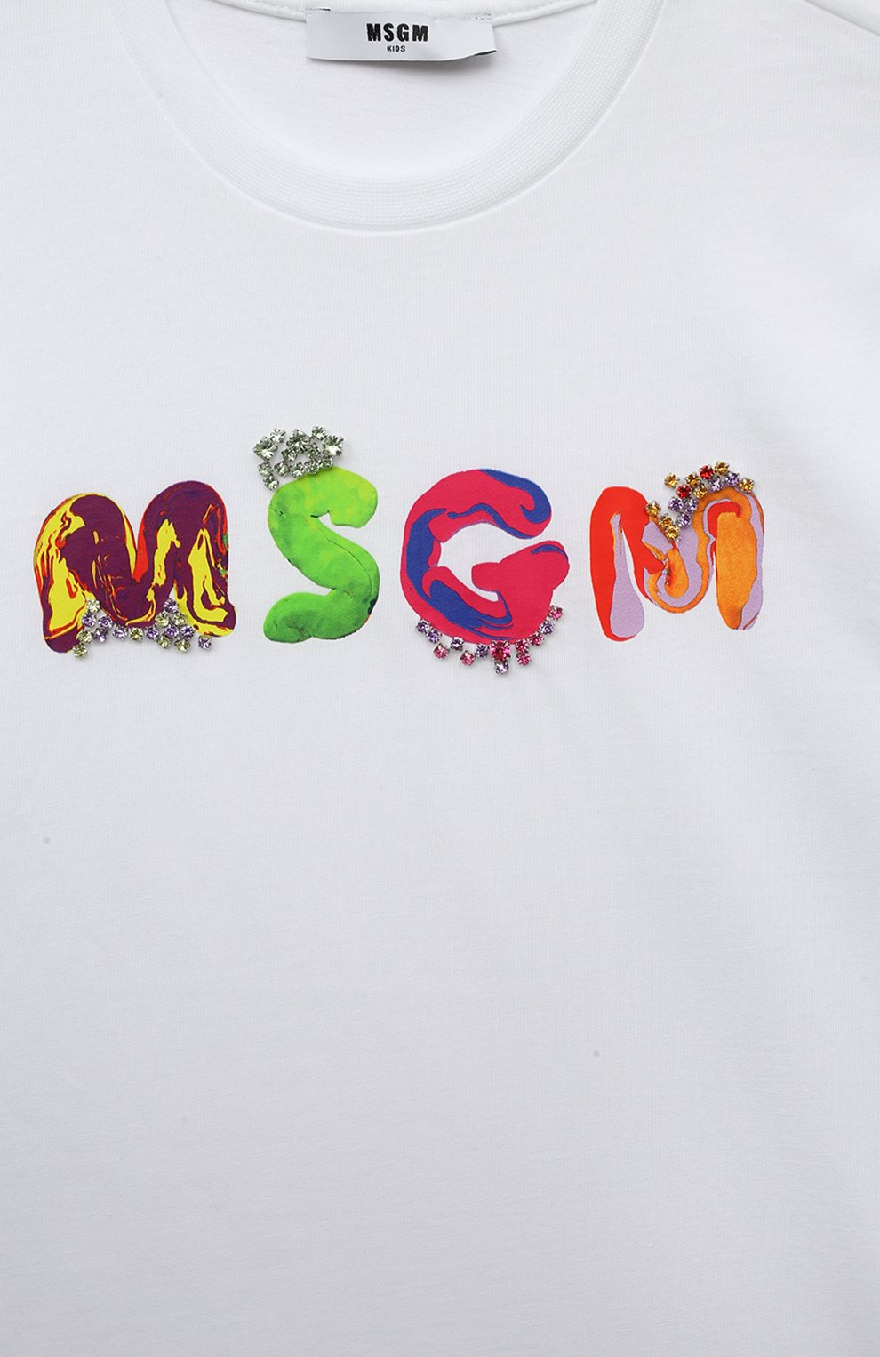 Хлопковая футболка MSGM kids F3MSJGTH084 Фото 3
