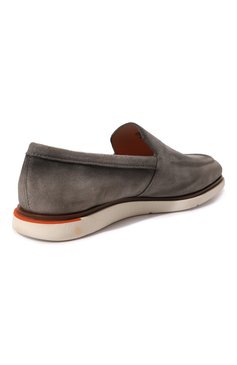 Мужские замшевые лоферы SANTONI серого цвета, арт. MCNG18016SV3SRVRU59 | Фото 5 (Материал внутренний: Натуральная кожа; Материал сплава: Проставлено; Нос: Не проставлено; Материал внешний: Замша; Стили: Кэжуэл)