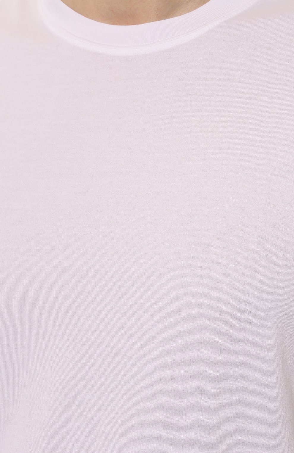 Мужская хлопковая футболка FEDELI белого цвета, арт. 6UEF0103 | Фото 5 (Принт: Без принта; Рукава: Короткие; Длина (для топов): Стандартные; Материал сплава: Проставлено; Материал внешний: Хлопок; Драгоценные камни: Проставлено; Стили: Кэжуэл)