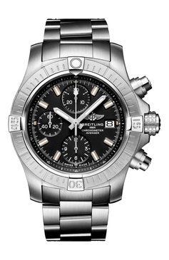 Мужские часы avenger chronograph 43 BREITLING бесцветного цвета, арт. A13385101B1A1 | Фото 1 (Механизм: Автомат; Материал корпуса: Сталь; Цвет циферблата: Чёрный)